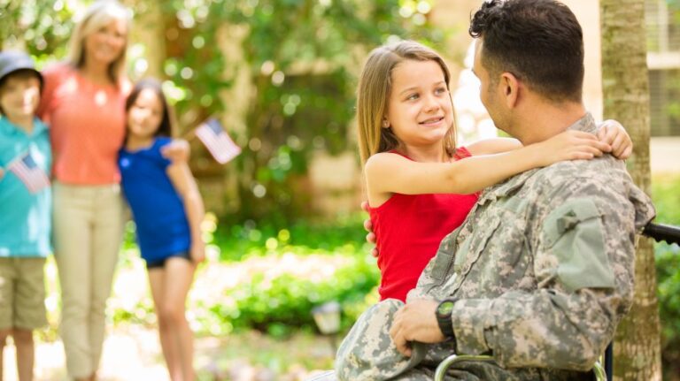 Veteran in a Wheelchair with Family