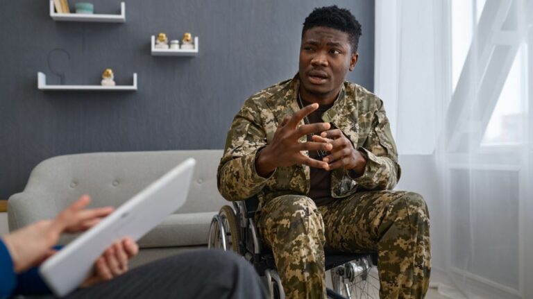 Veteran Speaking with a Doctor