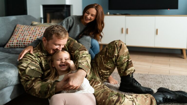veteran with family