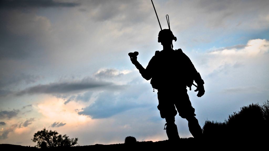 Silhouette of Military Member