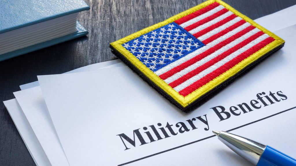 American Flag Patch with Military Benefits Documents
