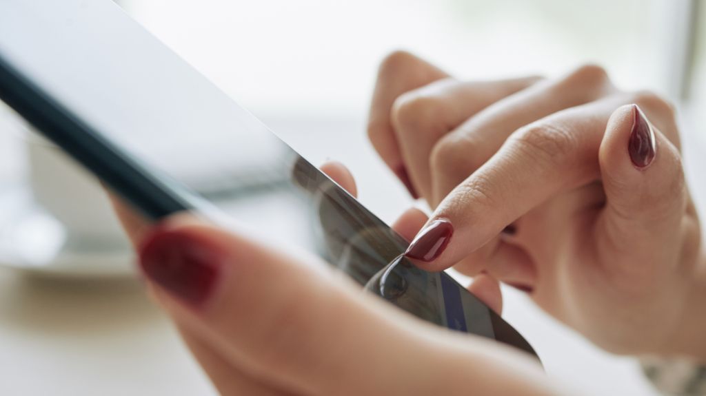 Close Up of Woman Using Smartphone